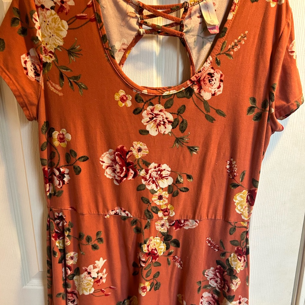 Coral, Flower Printed Dress